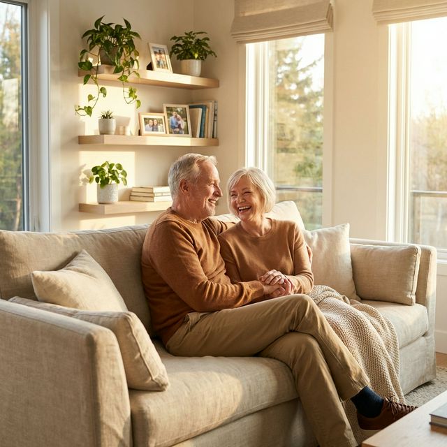 Senior couple at home
