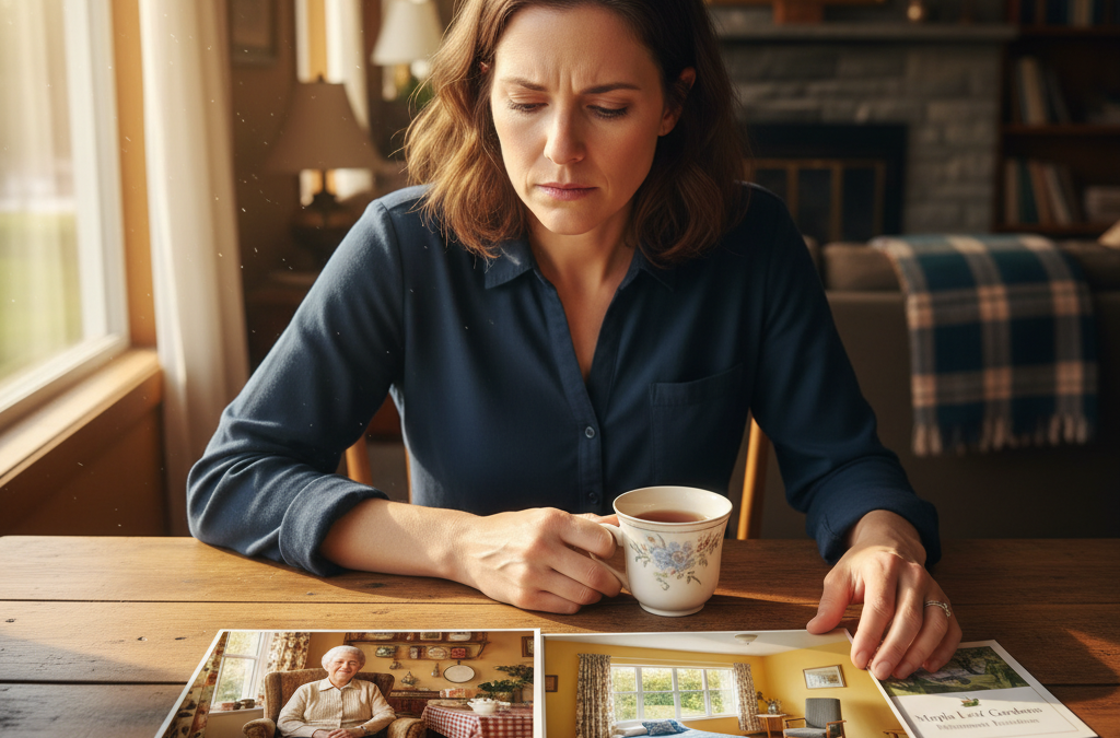 Adult daughter considering home care versus nursing home options for her mother