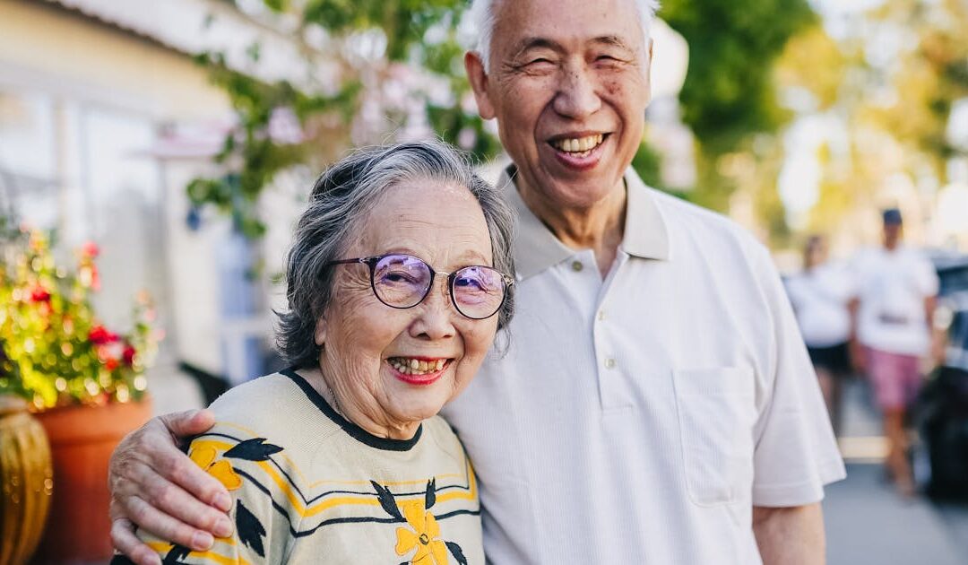 Happy senior couple outside a retirement home in Ottawa