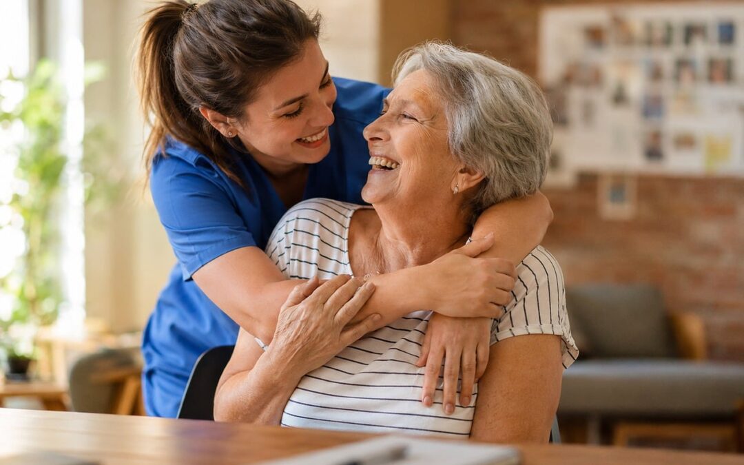 Home caregiver supporting an elderly person in Quebec - aging in place cost guide